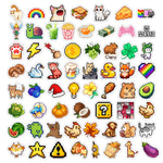 Stickers vinyle imperméables pixel art animaux multicolores adhésifs usage unique adultes adolescents