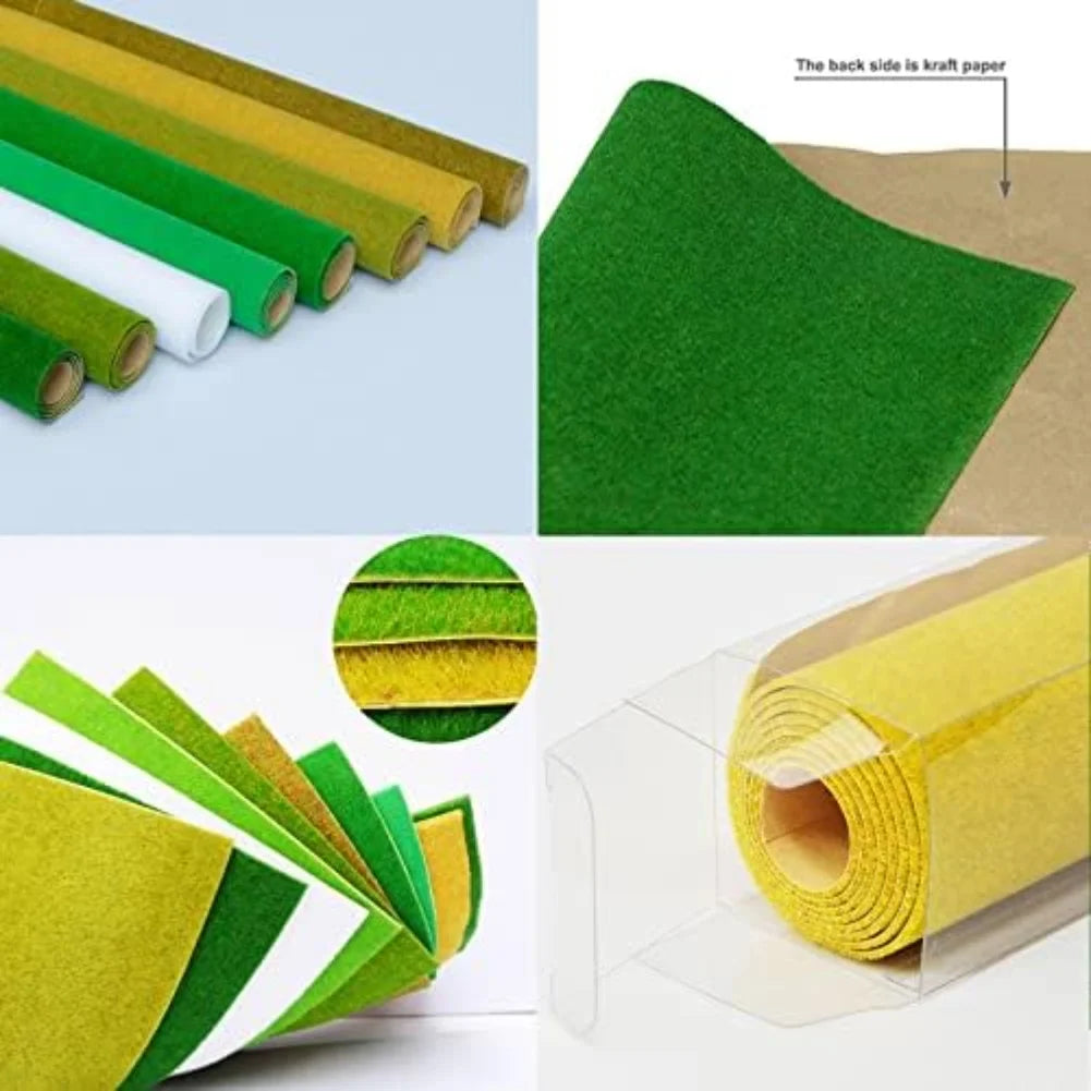tapis peluche blanc vert jaune adhésif moderne fête extérieur diorama sable construction modèleiaux