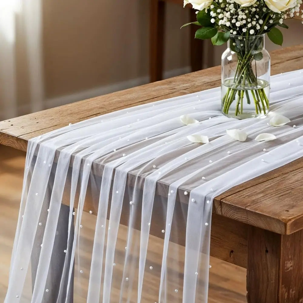 nappe semi transparente blanche tissu maille fine motifs élégante festives grandes tailles