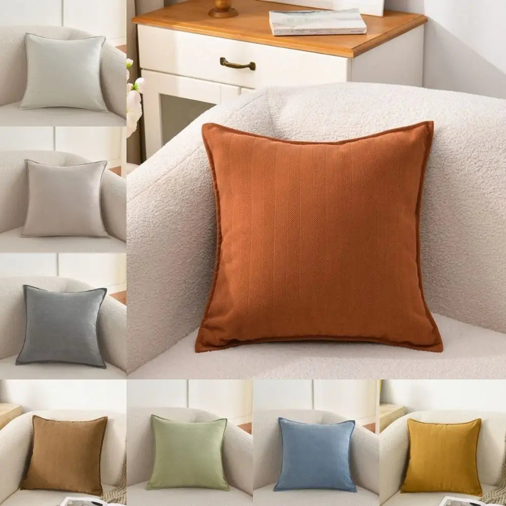 housses coussin carré polyester gris clair moderne non toxique 45x45cm fixations