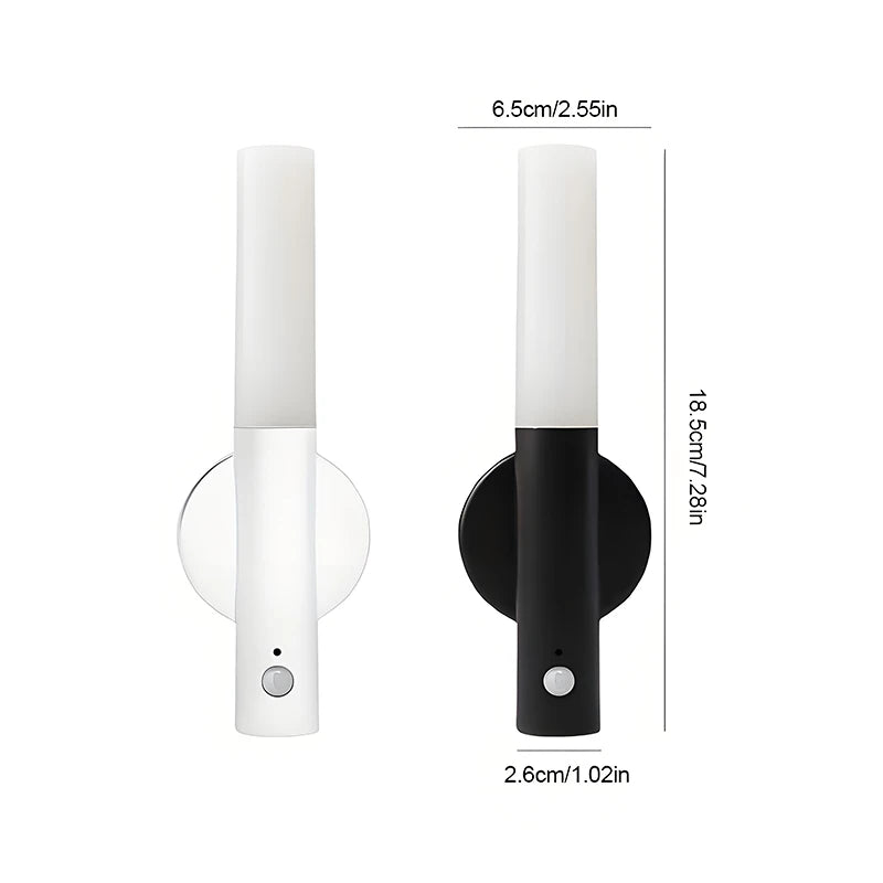lampe murale led motion sensor blanc noir minimaliste charge usb tactile