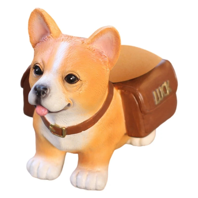 joli chien corgi orange pot fleur succulentes décoration intérieure externe adorable animalier
