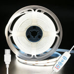 ruban led blanc 320 leds mètre adhésif flexible contrôleur boutons usb
