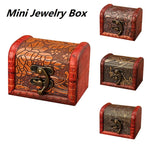 boîte bijoux vintage bois imprimé floral artisanal cadenas métal rouge marron beige