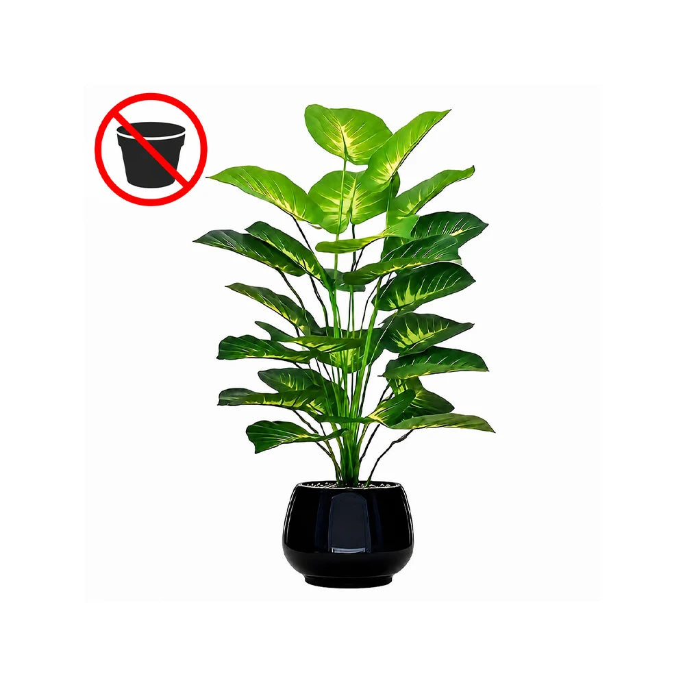 plante artificielle verte feuilles jaunes grande décoration intérieure maison salon