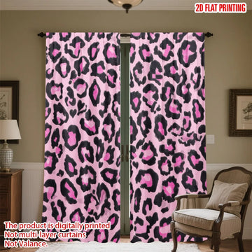 rideaux léopard rose moderne pièces polyester opaques 130x210 75x165 cm