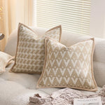 coussins décoratifs géométriques moderne beige crème jacquard fixés maison voiture