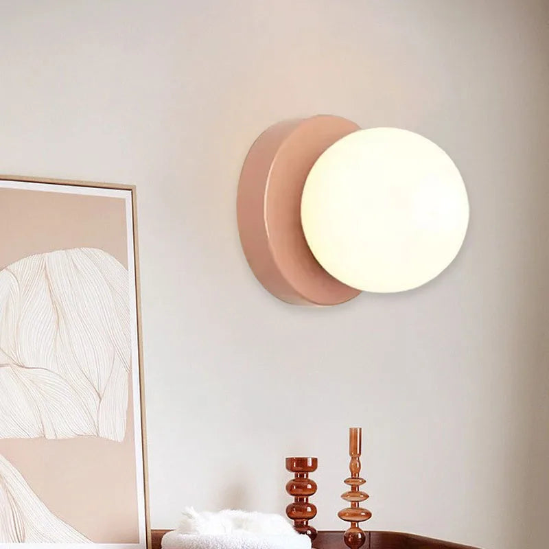 applique murale led moderne rose pâle noir vert olive beige claire minimaliste fixée mur