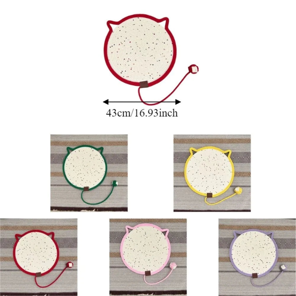 tapis chats blanc rouge rose jaune violet tissé points noirs moderne oreilles chat anneau