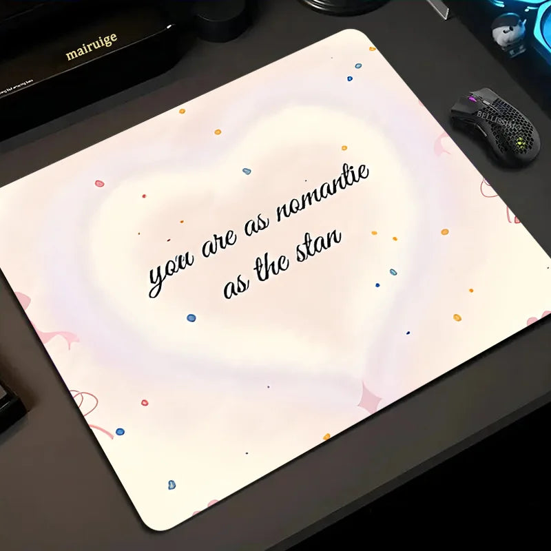 tapis souris waterproof moderne blanc rose bleu noir coeurs points