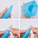 poche pâte silicone réutilisable 24 buses aiguilles métalliques outil pâtisserie