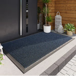 tapis porte d'entrée antidérapant noir gris bleu texture tridimensionnelle moderne minimaliste