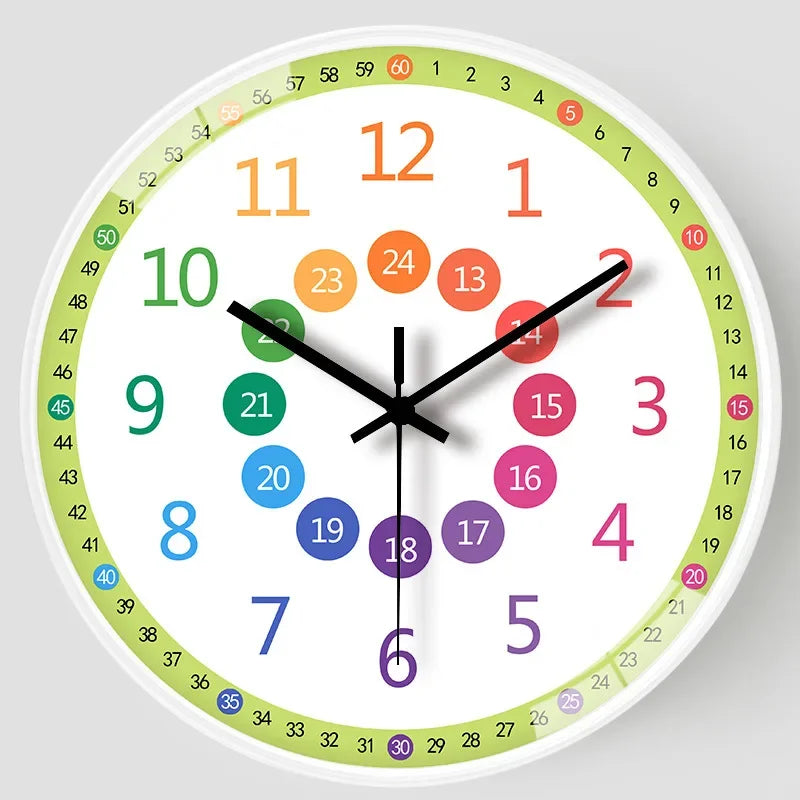 horloge murale dessin animé quartz aiguille enfantin vaisseau spatial blanc mural