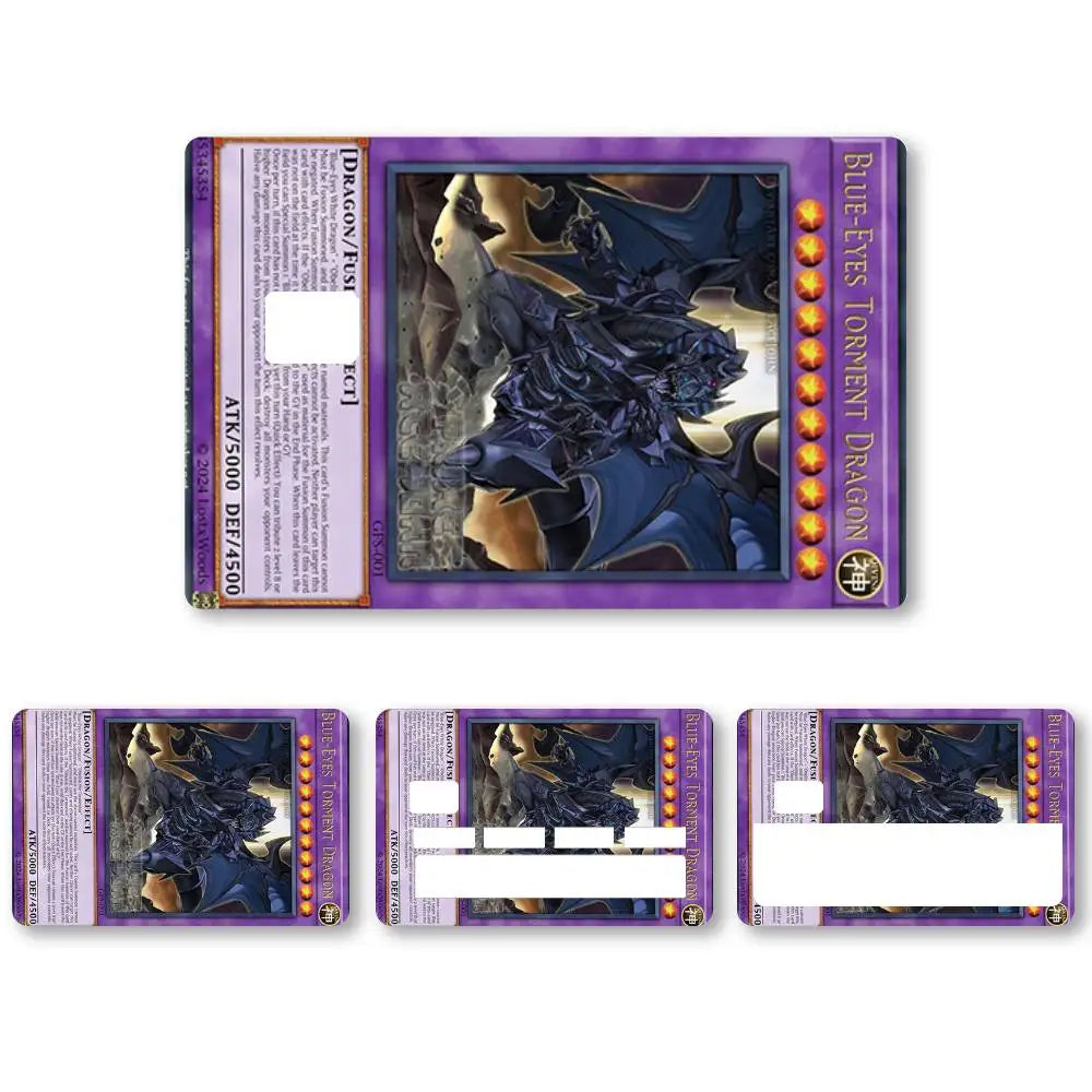 autocollants carte crédit yu gi oh violet multicolore illustrations brillantes adhésifs cartes jeu dimension