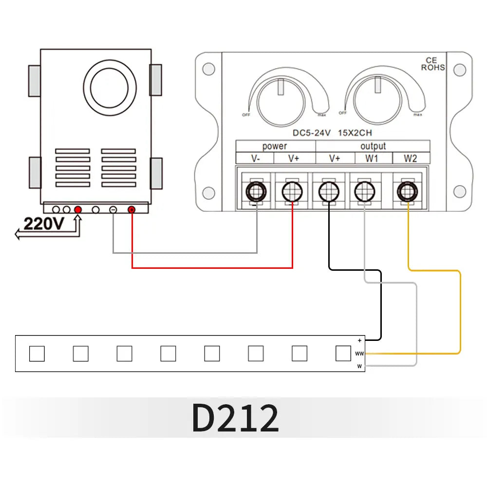 amplificateur audio contrôleur led 24v 30a 720w noir moderne certifications ccc fcc rohs ul
