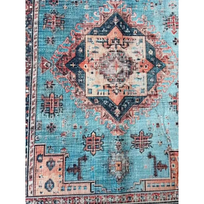 grand tapis salon moderne motif ondulé bleu beige noir doux polyester chambre intérieur maison