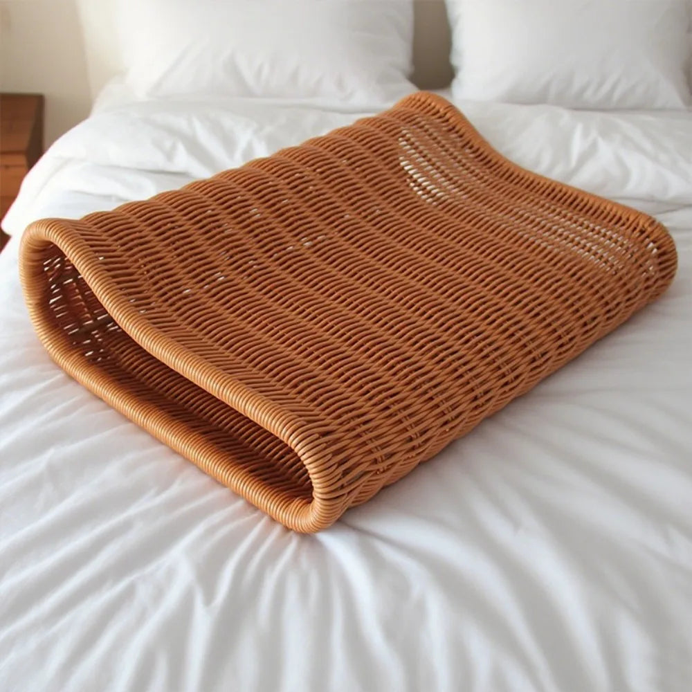 coussin marron clair tissé motifs réguliers moderne forme literie décoratif polyester coton