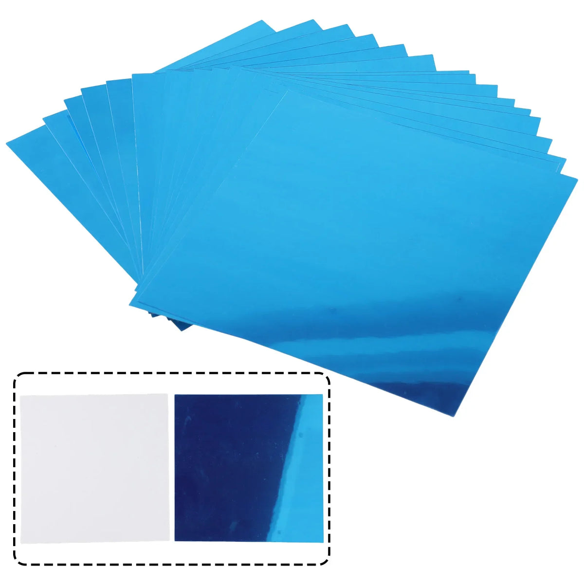 miroirs autoadhésifs modernes bleu clair 15cm 15cm pièces décoration mur adhésiveOpaqueUniTexture