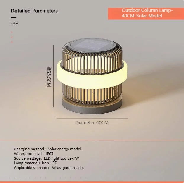 lampe solaire dorée moderne rayures horizontales flux lumineux 249 2000 imperméable base inclusive