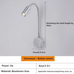 lampe murale led moderne noir blanc or chrome minimaliste contemporaine interrupteur rotatif eyelets
