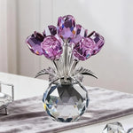 bouquet fleurs artificielles cristal rouge jaune rose bleu vert violet blanc moderne transparent