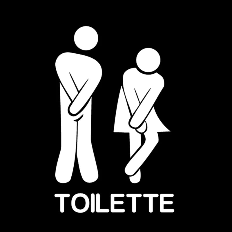 autocollants vinyle salle bain toilettes personnages minimalistes adhésifs salle bains décorations textes icones personnes