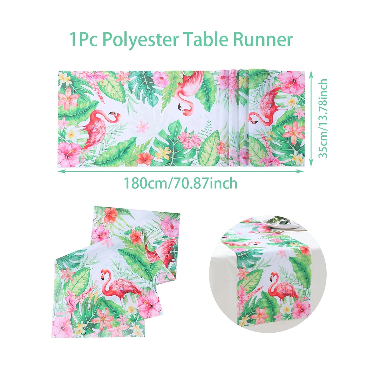 nappe table fête tropicale fleurs feuilles modernes couleurs vives opaque enfants anniversaire