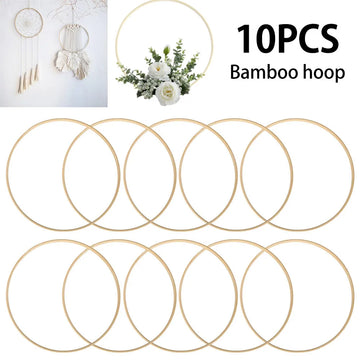 décoration murale bohème anneaux bambou macramé minimaliste rustique guirlandes lumineuses fleurs artificielles cordelettes nature