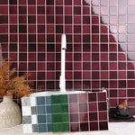 carreaux muraux autocollants 3d rouge foncé gris vert modernes 10 pièces facile