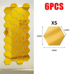 miroirs hexagonaux modernes argent doré adhésifs auto collants amovibles acrylique translucides décoration murale maison