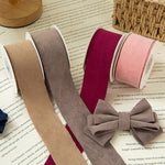 rubans décoratifs velours marron rose gris bleu marine beige classiques adhésifs diy cadeaux fêtes