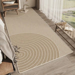 tapis salon moderne beige clair motif rayures diagonales antidérapant intérieur maison décoratif doux polyester