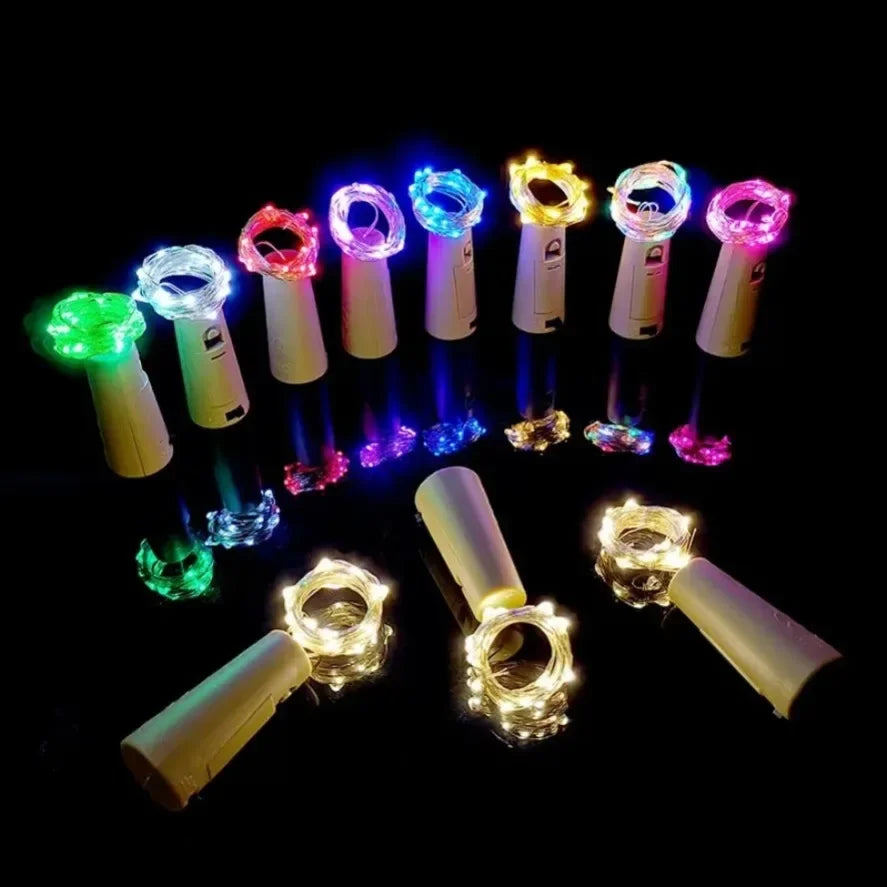 bouchon liège lumineux led décoration bouteille vin fête mariage Noël guirlande lumière décorative