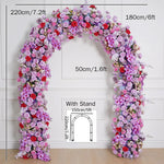 Arche décorative florale violettes roses blanches extérieur intérieur décoration événement classique artificielle fixe