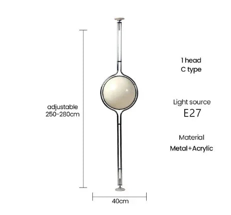 lampe sol led moderne blanc chrome translucide interrupteur bouton intérieur éclairage salle manger