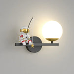 applique murale moderne astronaute étoile dorée noir blanc led chambre enfants