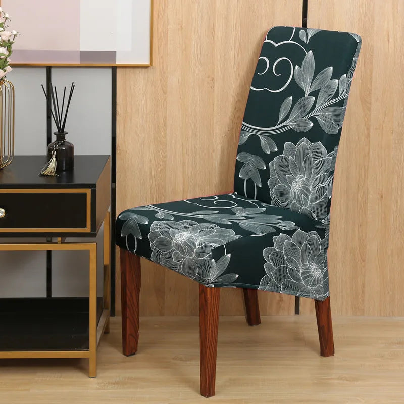 housse chaise xl spandex polyester moderne floral gris noir beige orange