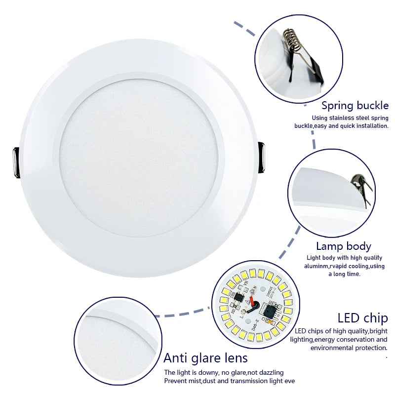 lampe led encastrable blanc moderne clips chambre salon cuisine