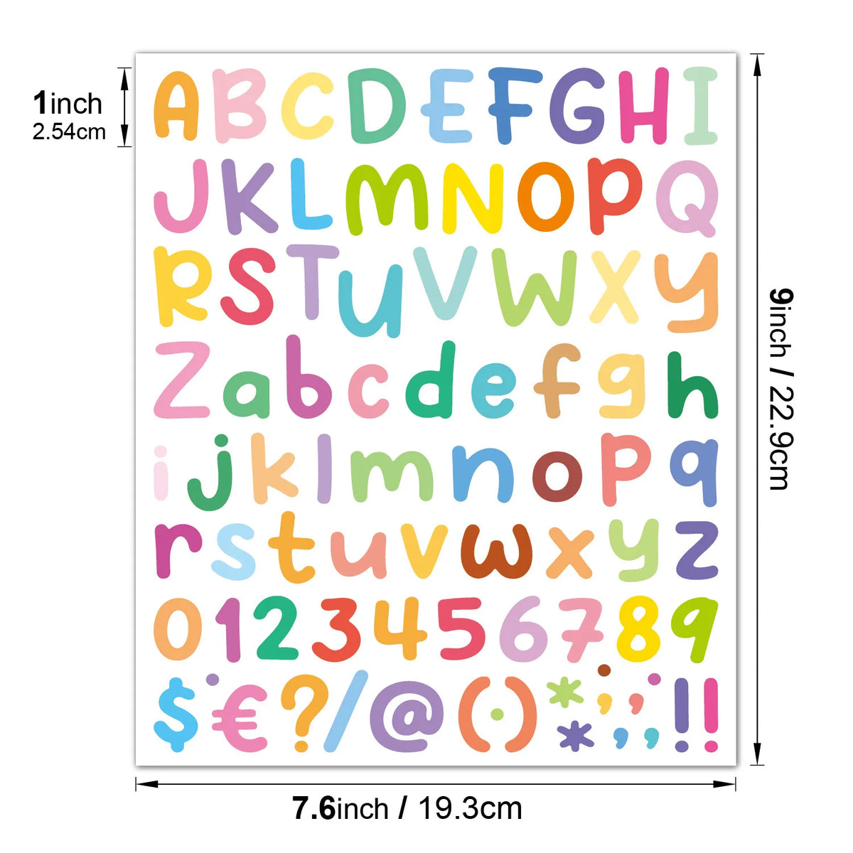 autocollants alphabet coloré moderne adhésif lettres chiffres symboles enfants transparents