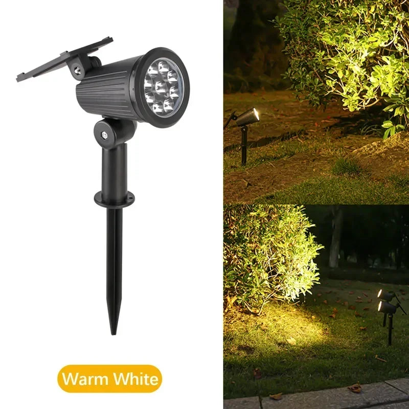 projecteur solaire led ip65 étanche moderne réglable jardin extérieur noir abs