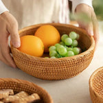 paniers rangement rotin naturel tissage traditionnel rangement fruits gâteaux opacité respectueux environnement pliables