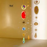 pendentif agate boho chic cristal multicolore opalescent lune soleil étoile