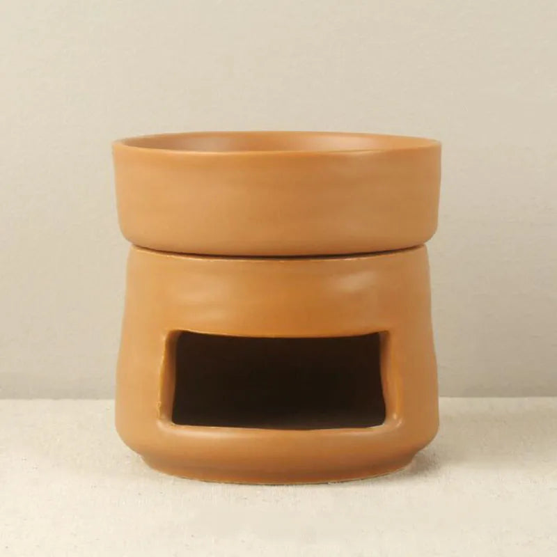 bougeoir céramique moderne orange rouge beige gris blanc noir apaisant salon décoration intérieure