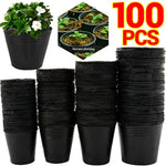 pots fleurs noirs opaques bacs pépinière plastique simples utilitaires plantes 13 10 cm