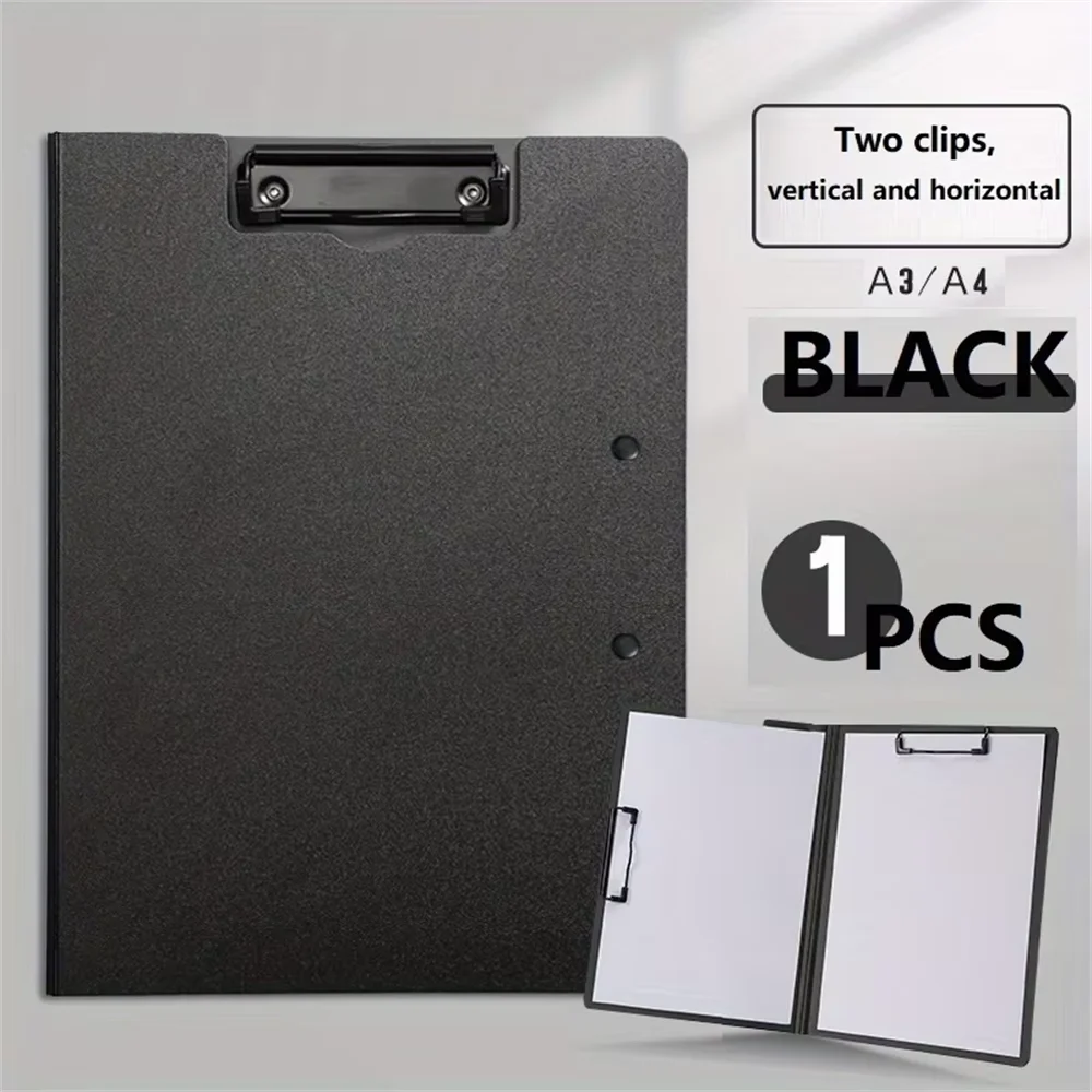 porte documents A4 noir moderne clips matériau pp métal