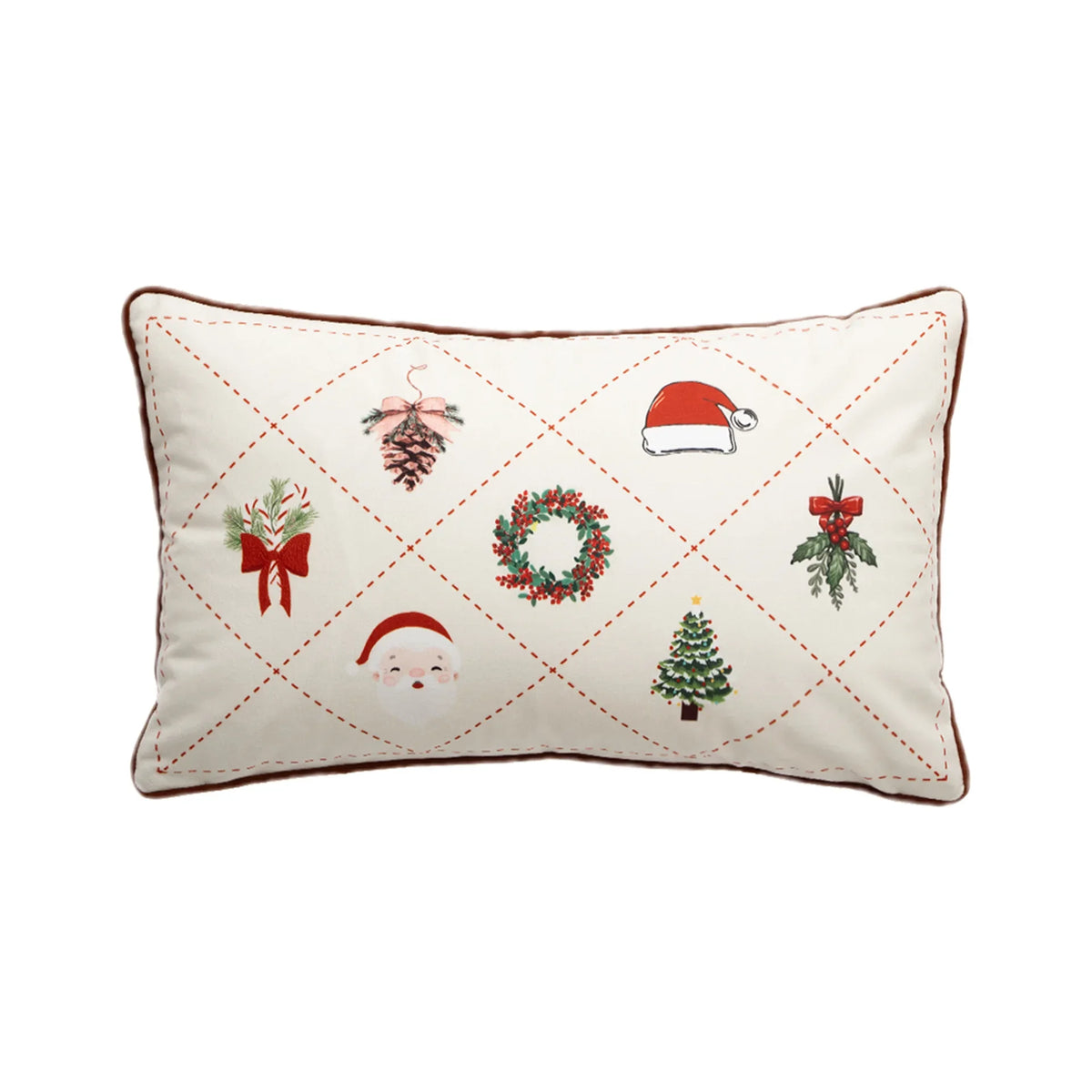 housses coussins décoration noël soldat flocons vert olive traditionnels fixations oreillettes coton polyester