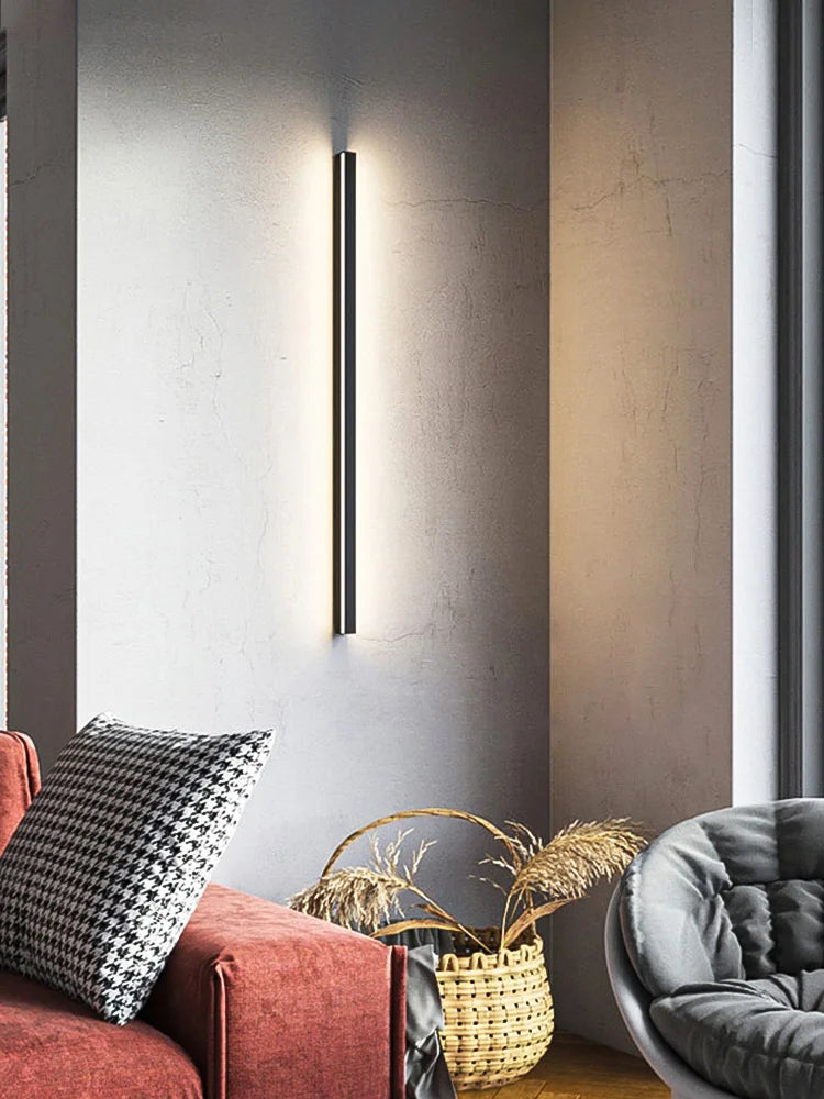 Lampes murales LED rectangulaires modernes noires blanches minimalistes 20 sources lumineuses