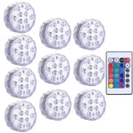 lampe led submersible transparente moderne 12 diodes rgb télécommande ip67 certifiée vde ul rohs