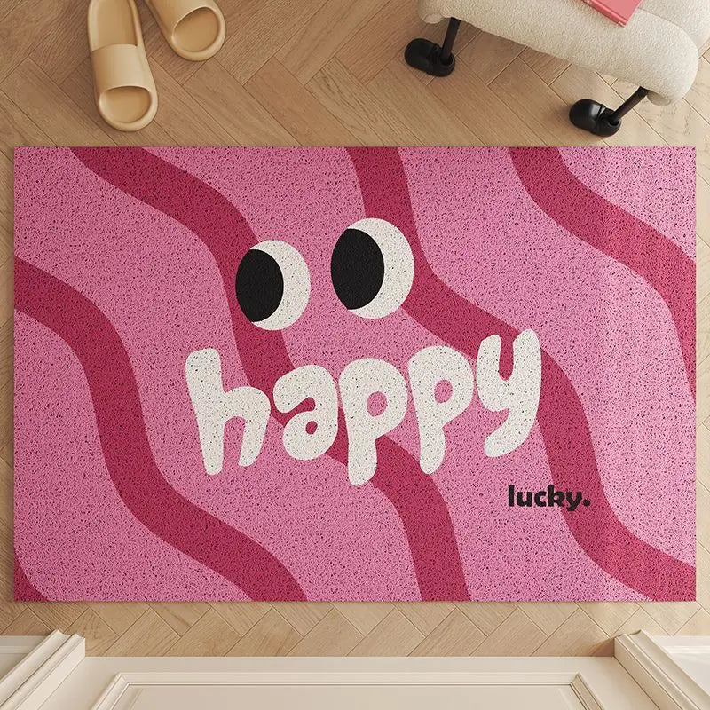 tapis moderne violet vert rose yeux ondulés antidérapant résistant adhésif protecteur imperméable