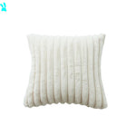 coussin décoratif moderne double face peluche rouge orange vert blanc rose